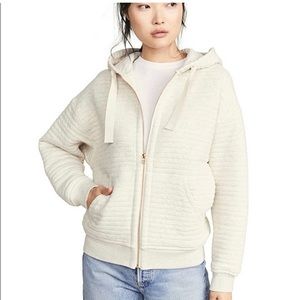 ATM Melillo Quilted Zip Hoodie Heathered Oatmeal